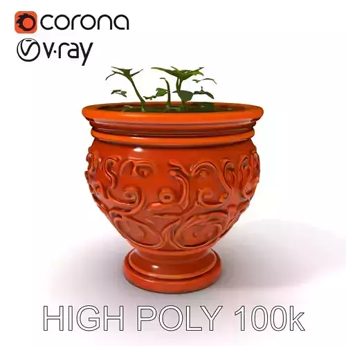 Decorative Terracotta Planter Model Pack