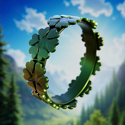 Lucky Clover Ring - Symbolic Nature Print-Ready Jewelry 78 3D print model