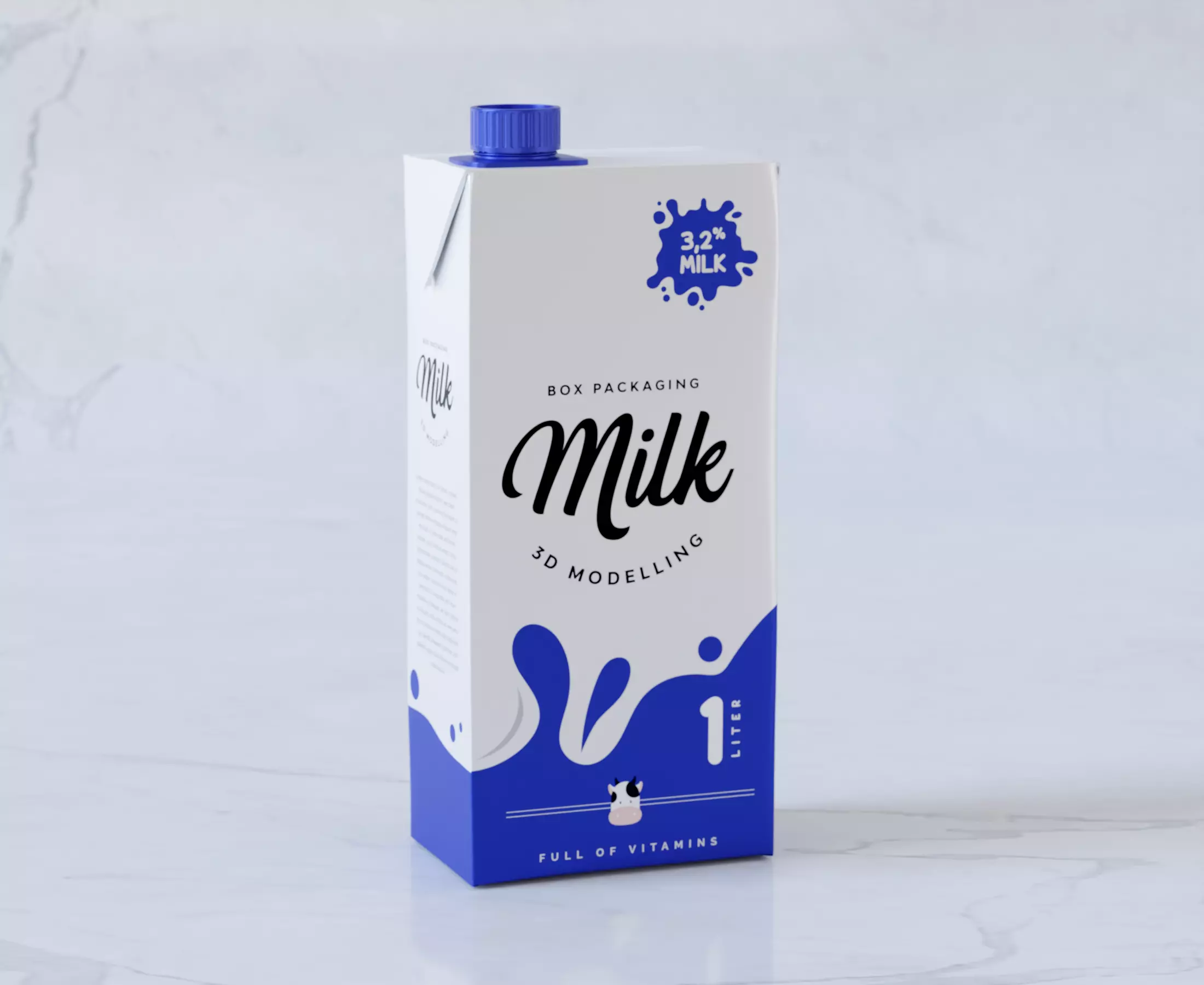Milk Carton Box Packaging 3D model