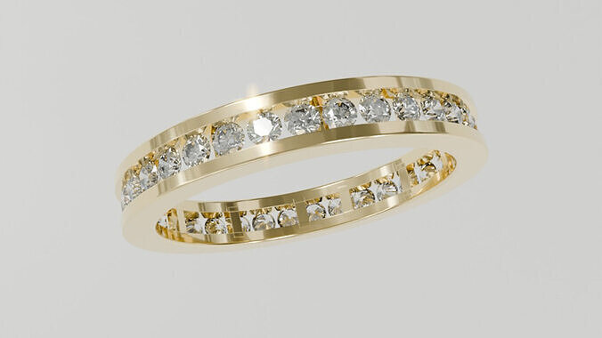 Diamond Eternity Band Ring Jewelry 3D print model