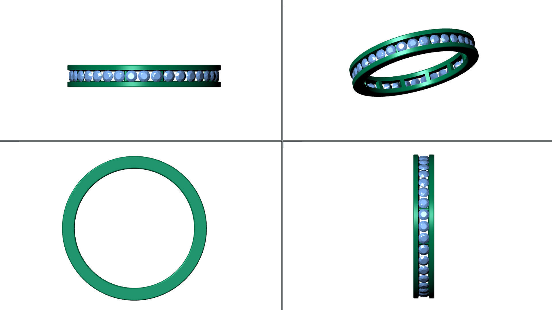 Diamond Eternity Band Ring Jewelry 3D print model_3