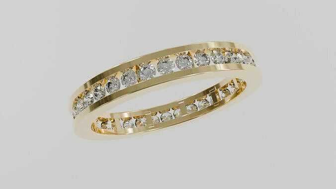 Diamond Eternity Band Ring Jewelry 3D print model