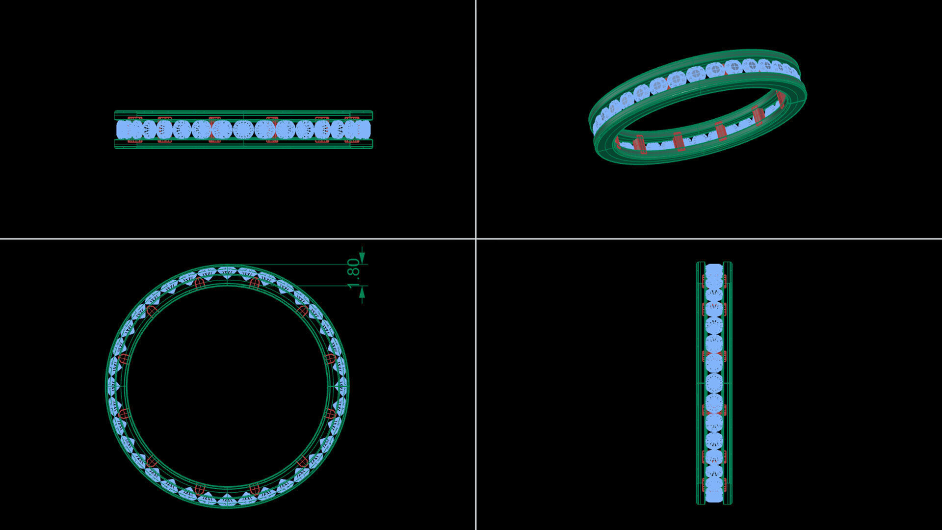 Diamond Eternity Band Ring Jewelry 3D print model_4