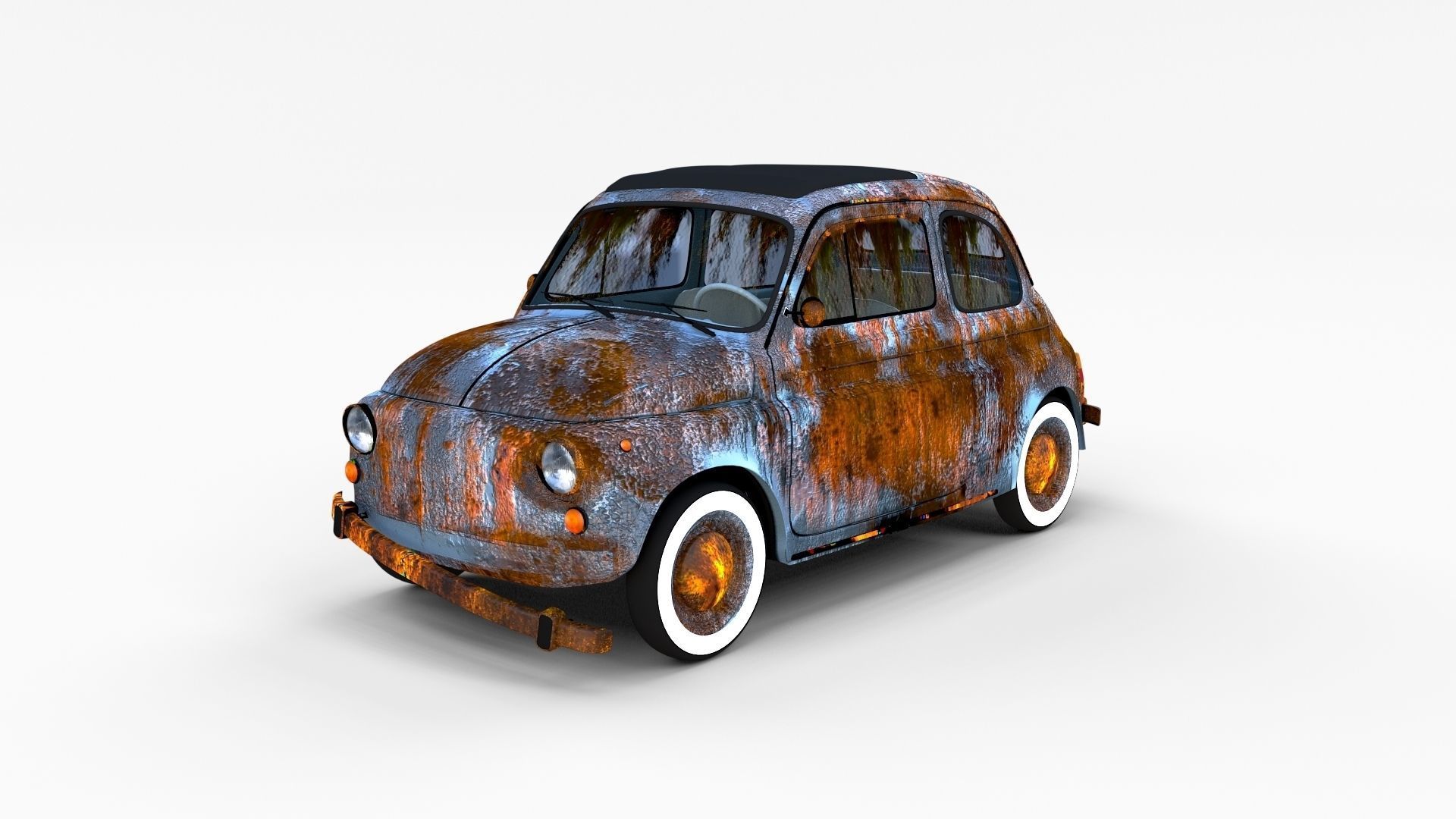 Weathered Fiat 500 Nuova rev 3D model_30