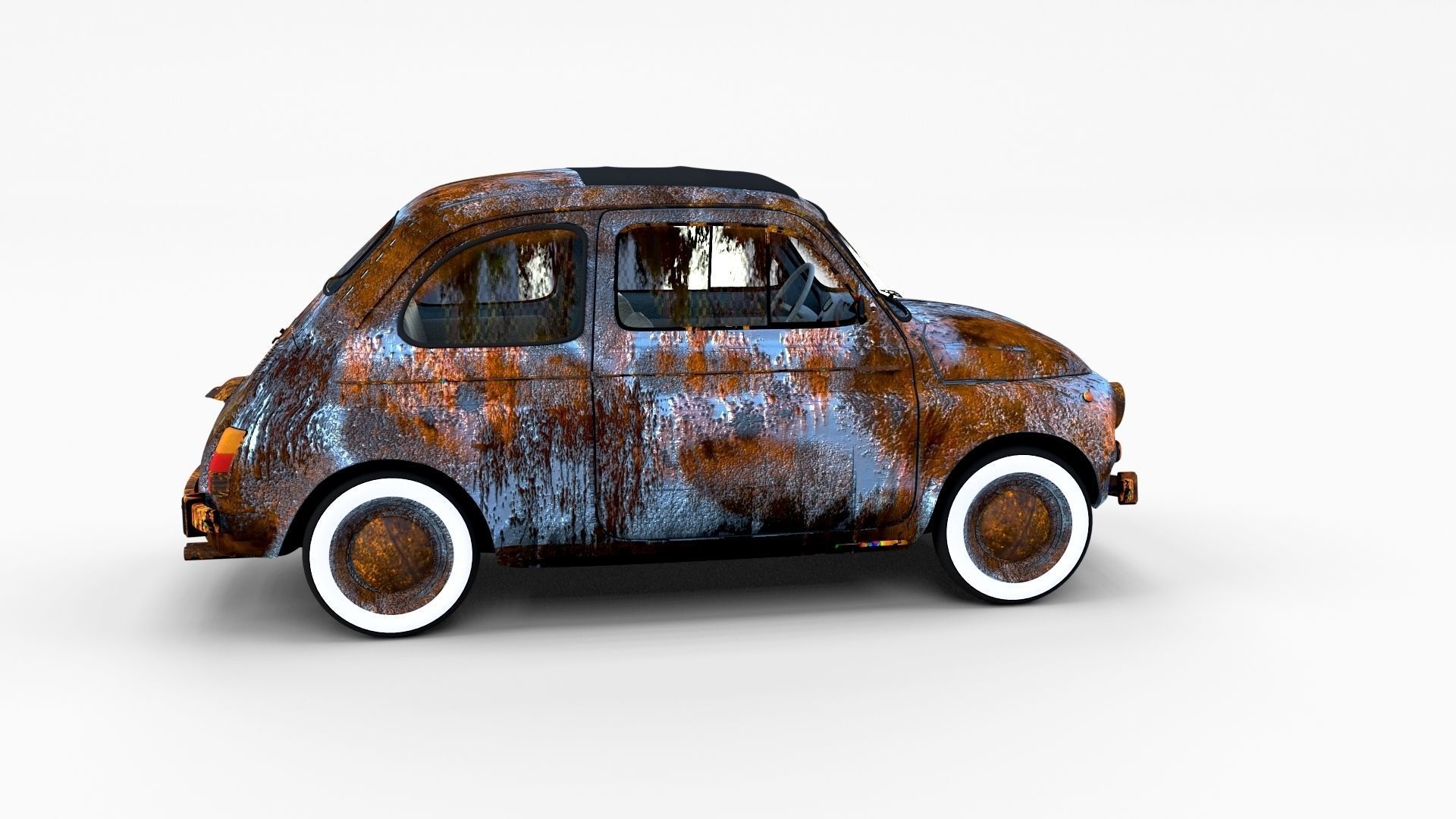 Weathered Fiat 500 Nuova rev 3D model_5