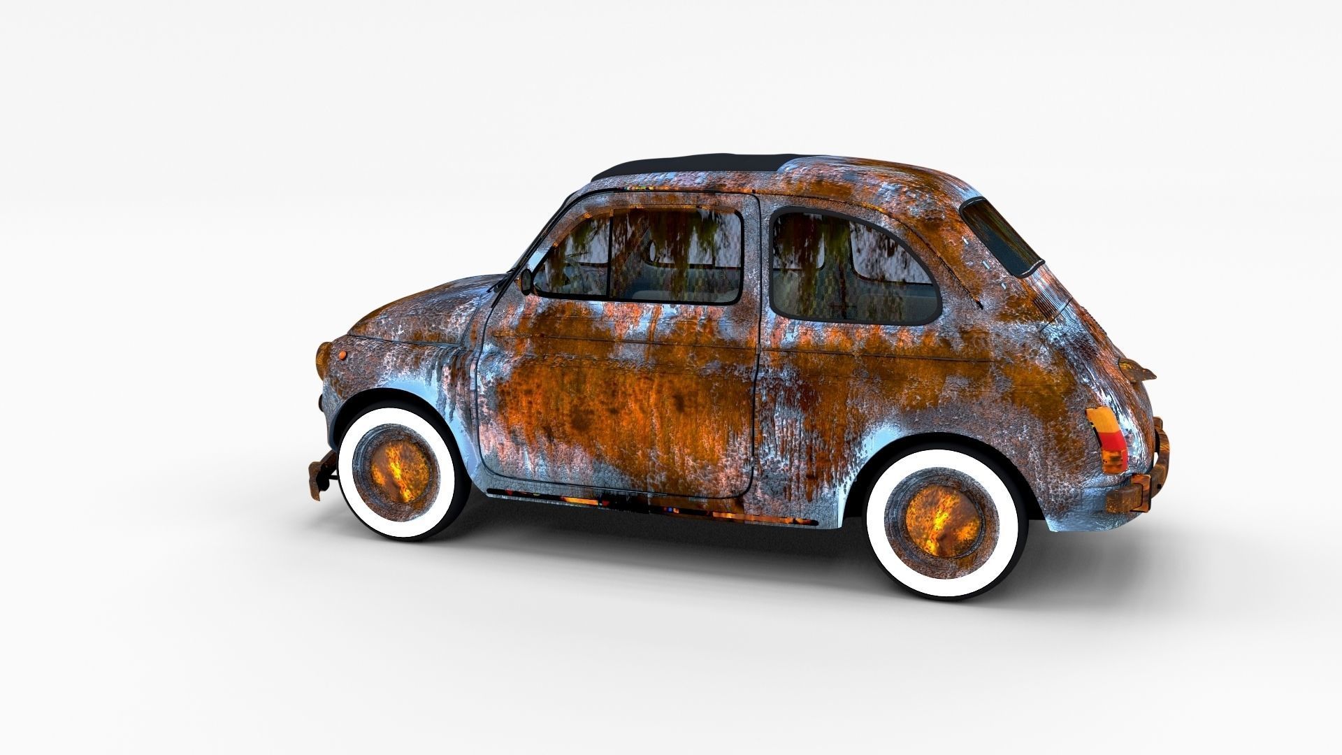 Weathered Fiat 500 Nuova rev 3D model_36