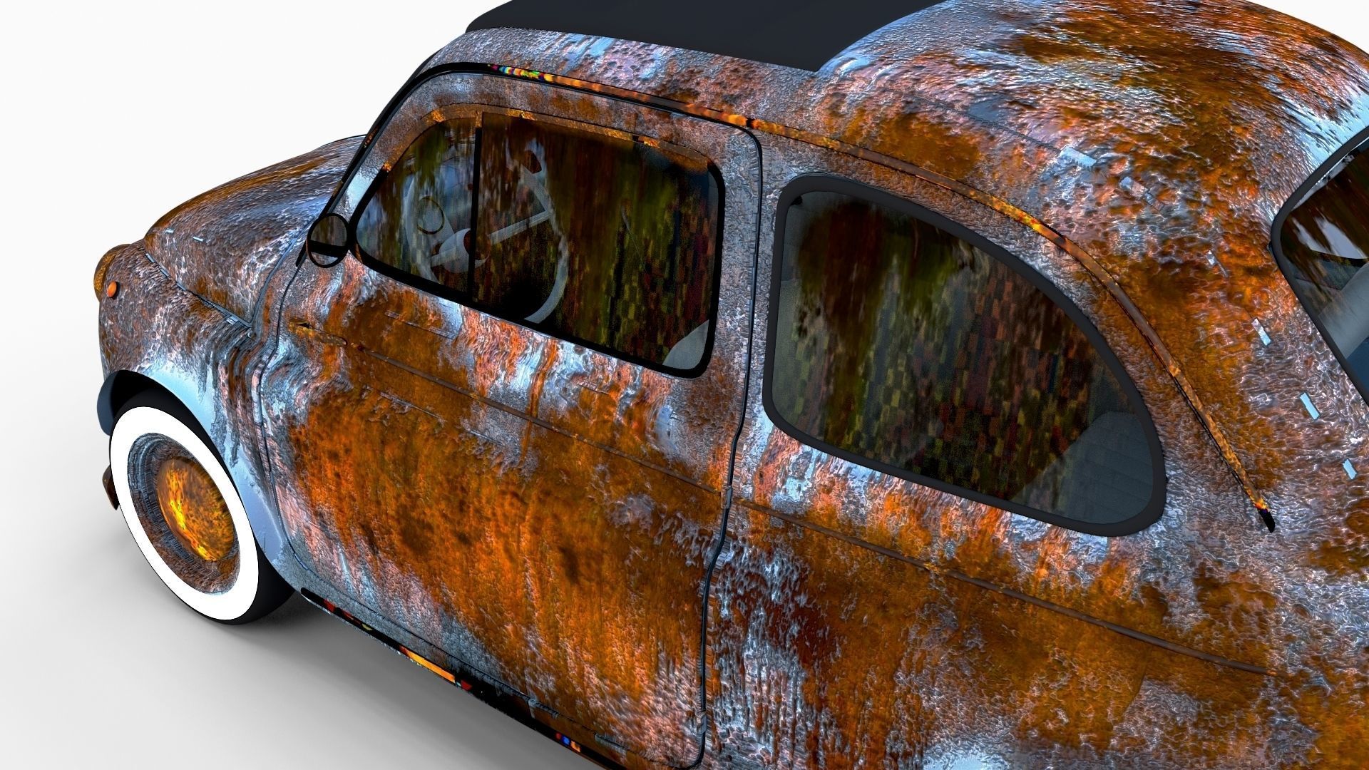 Weathered Fiat 500 Nuova rev 3D model_38