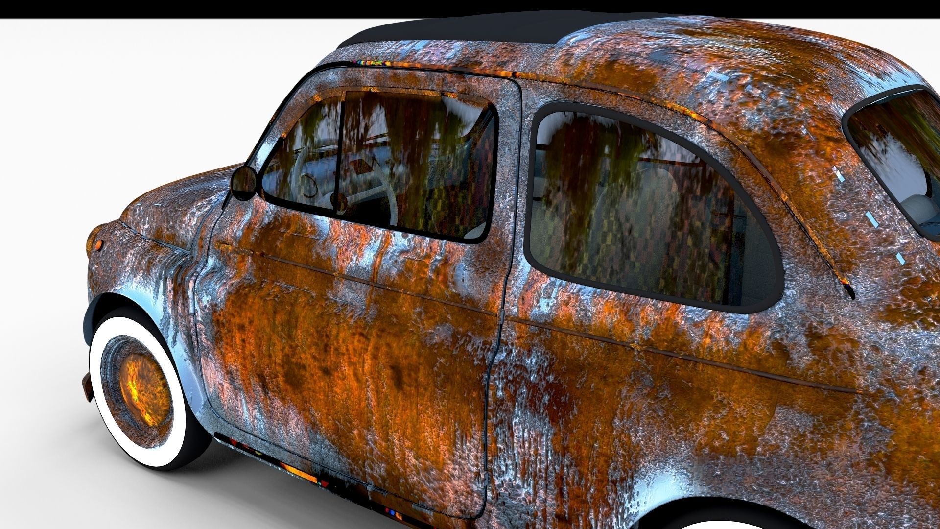Weathered Fiat 500 Nuova rev 3D model_33