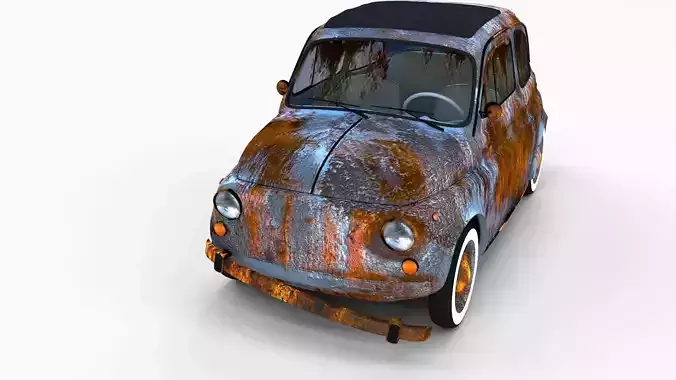 Weathered Fiat 500 Nuova rev 3D model