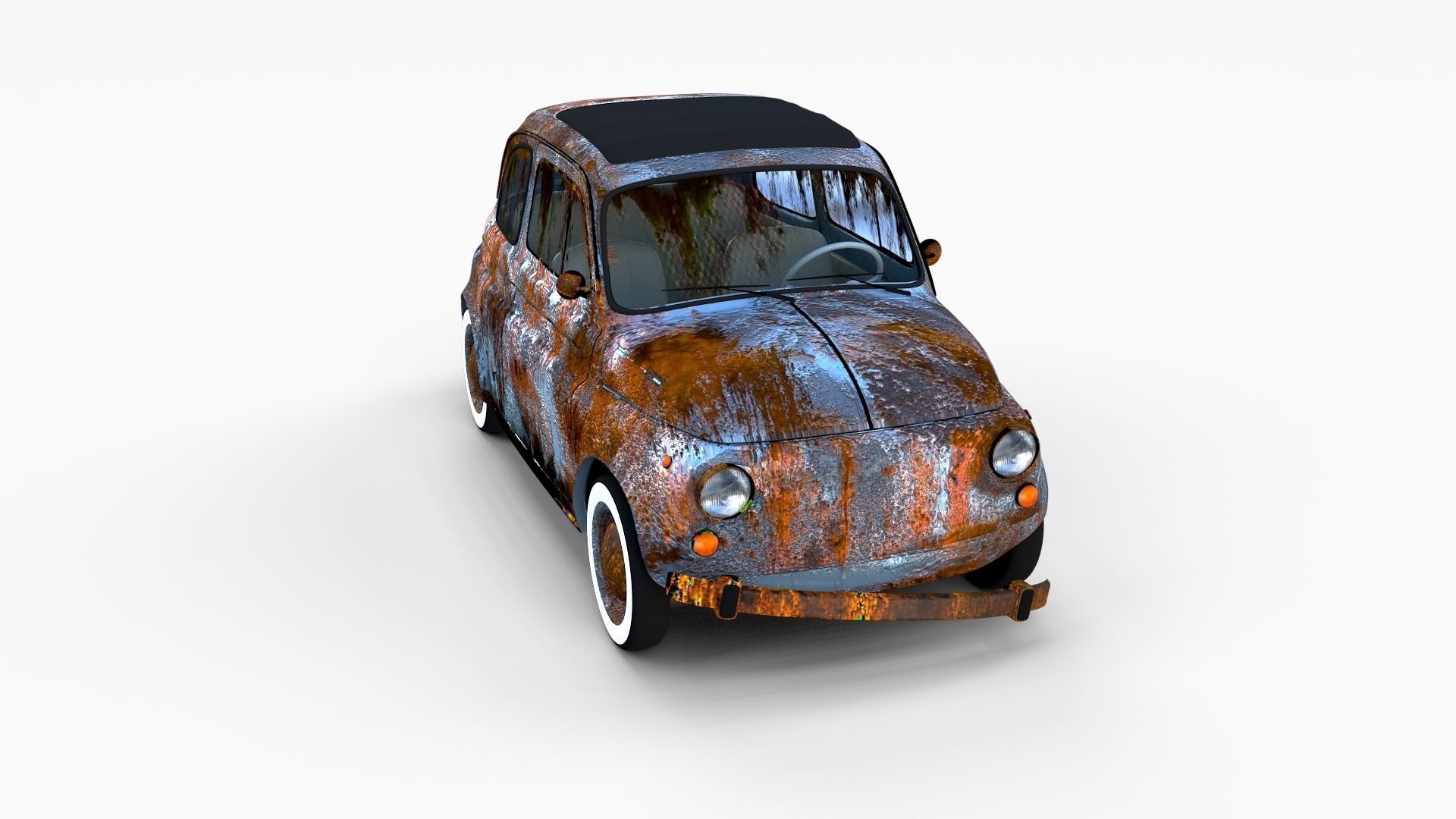 Weathered Fiat 500 Nuova rev 3D model_39