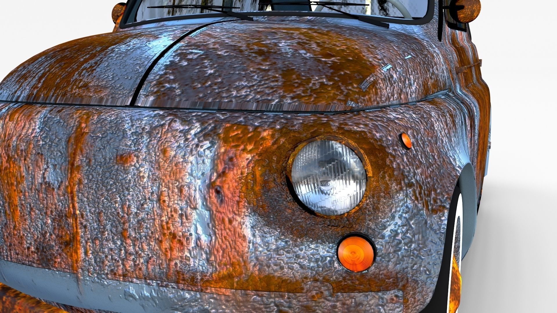 Weathered Fiat 500 Nuova rev 3D model_40