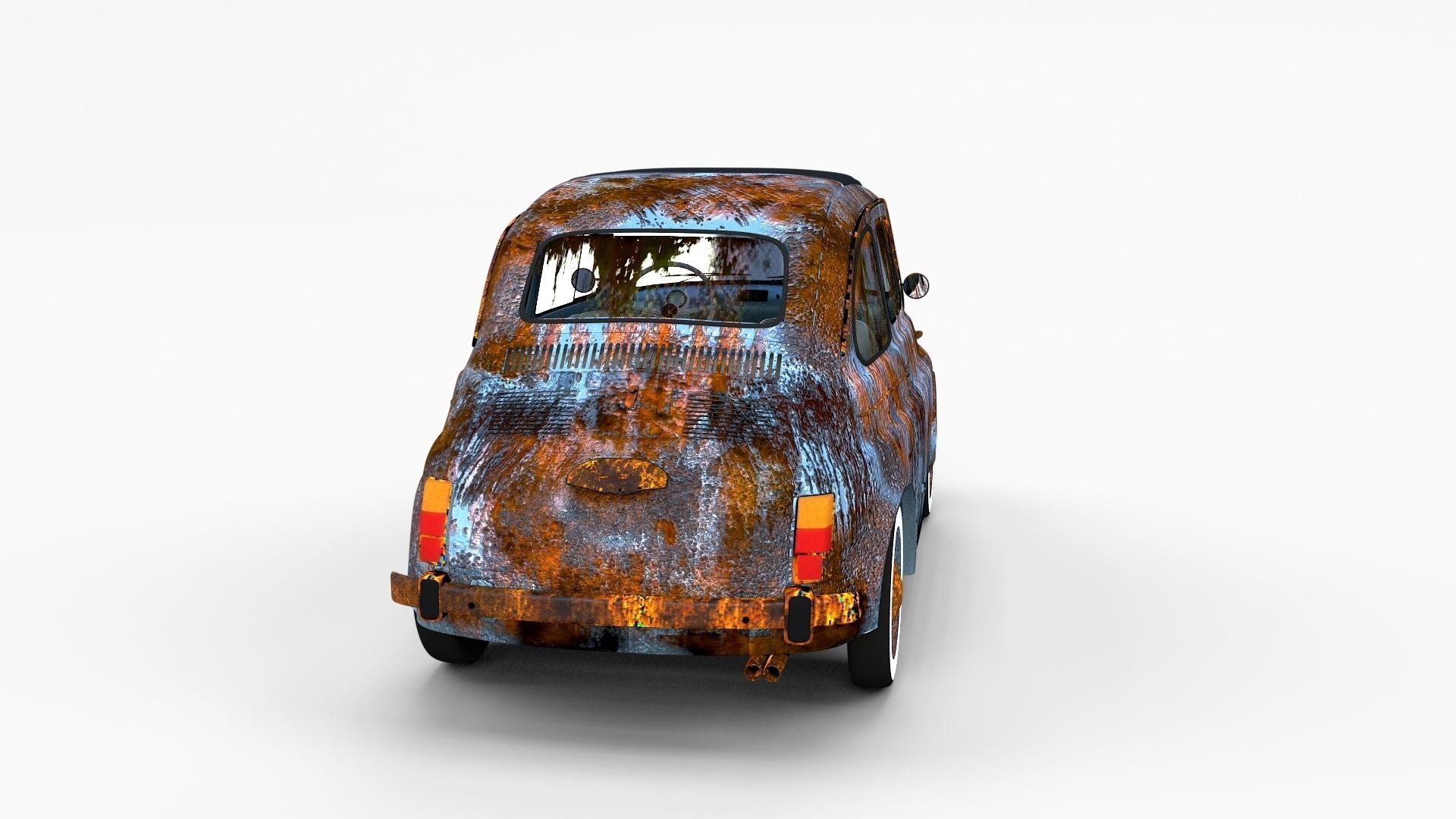 Weathered Fiat 500 Nuova rev 3D model_4