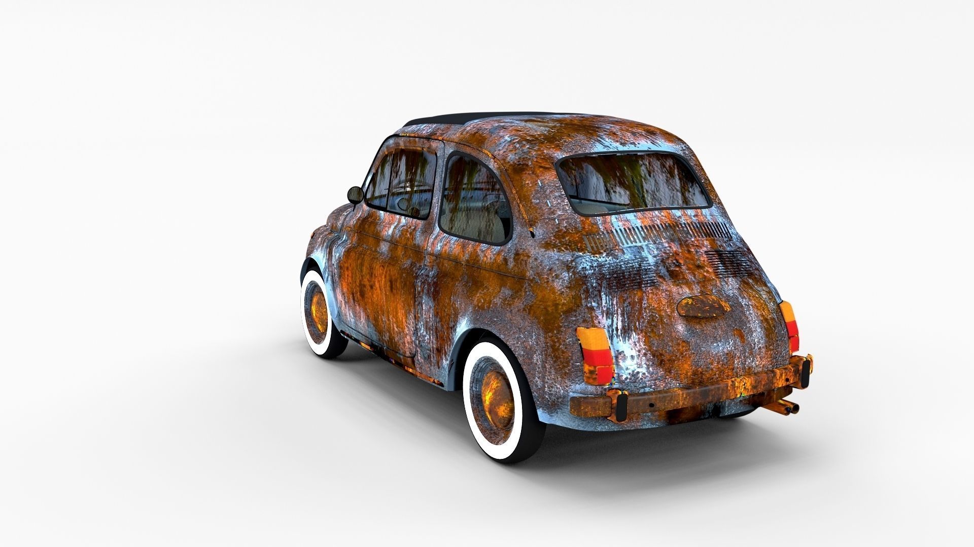 Weathered Fiat 500 Nuova rev 3D model_2