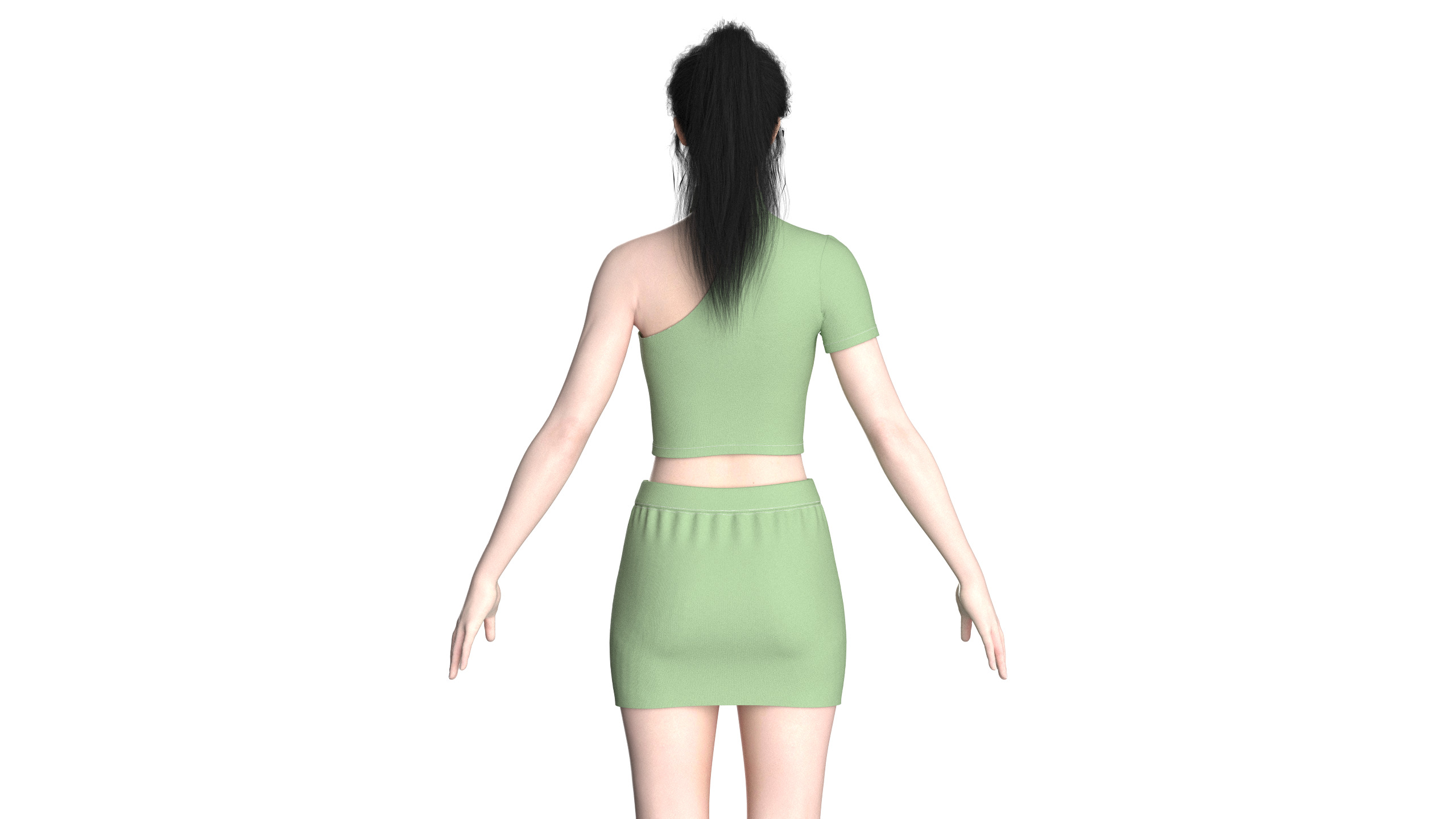 Girls Short Dress-Outfit V2 3D model_3