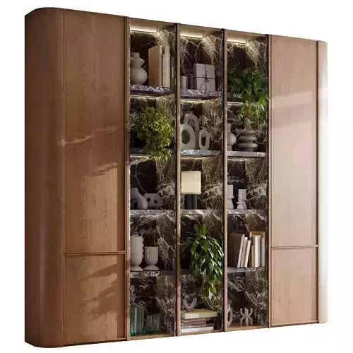 Wooden Shelves Decorative With Plants and Book - Wooden Rack 36