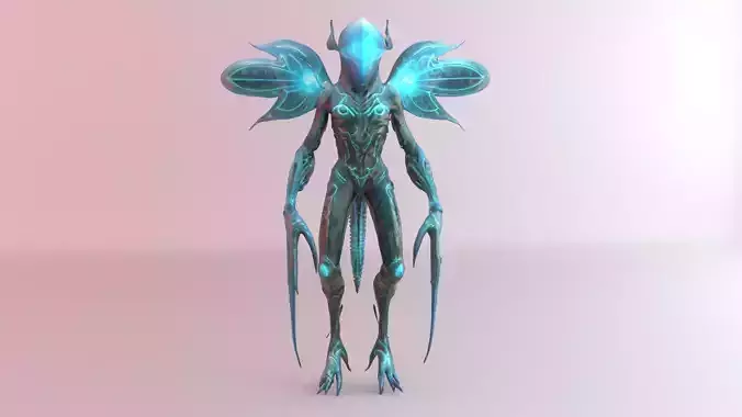 Bio-Alien Sentinel Sci-Fi Insectoid Creature 3D model