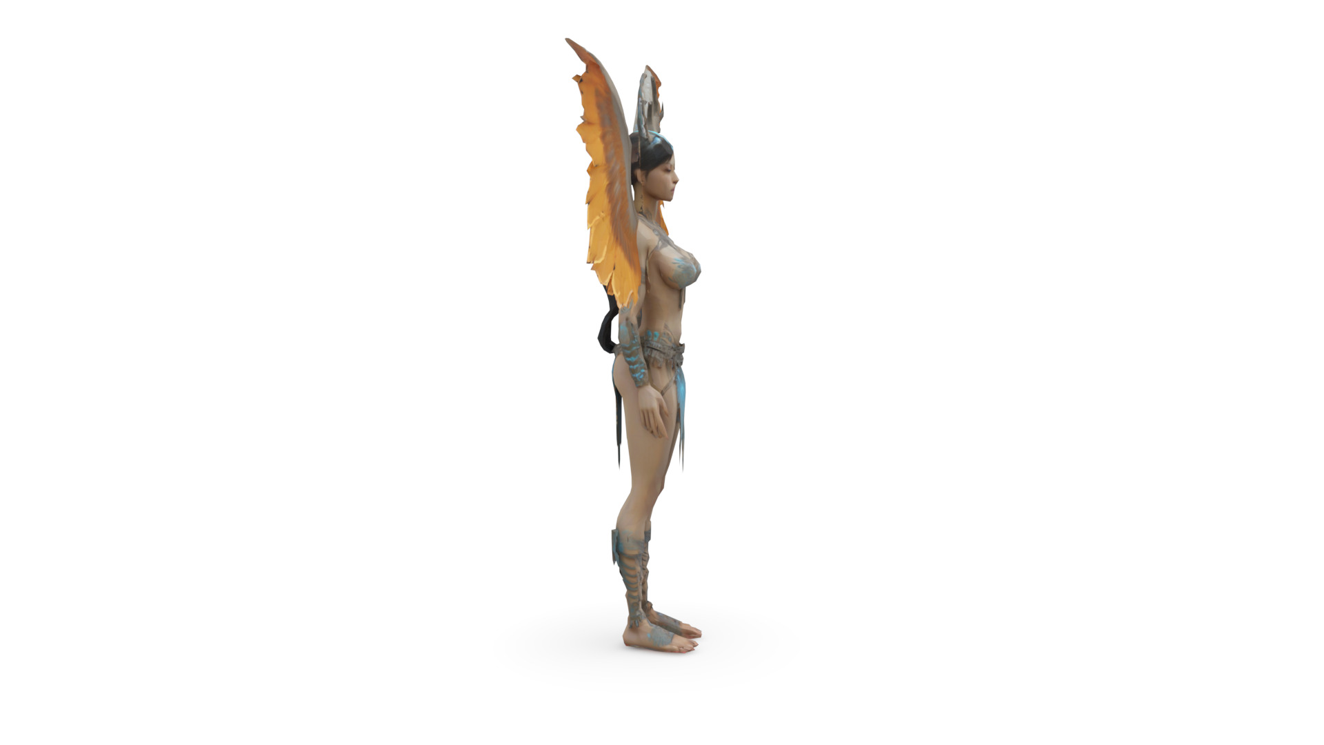Mystic Forest Fairy Fantasy Winged Guardian 3D Character 3D model_3