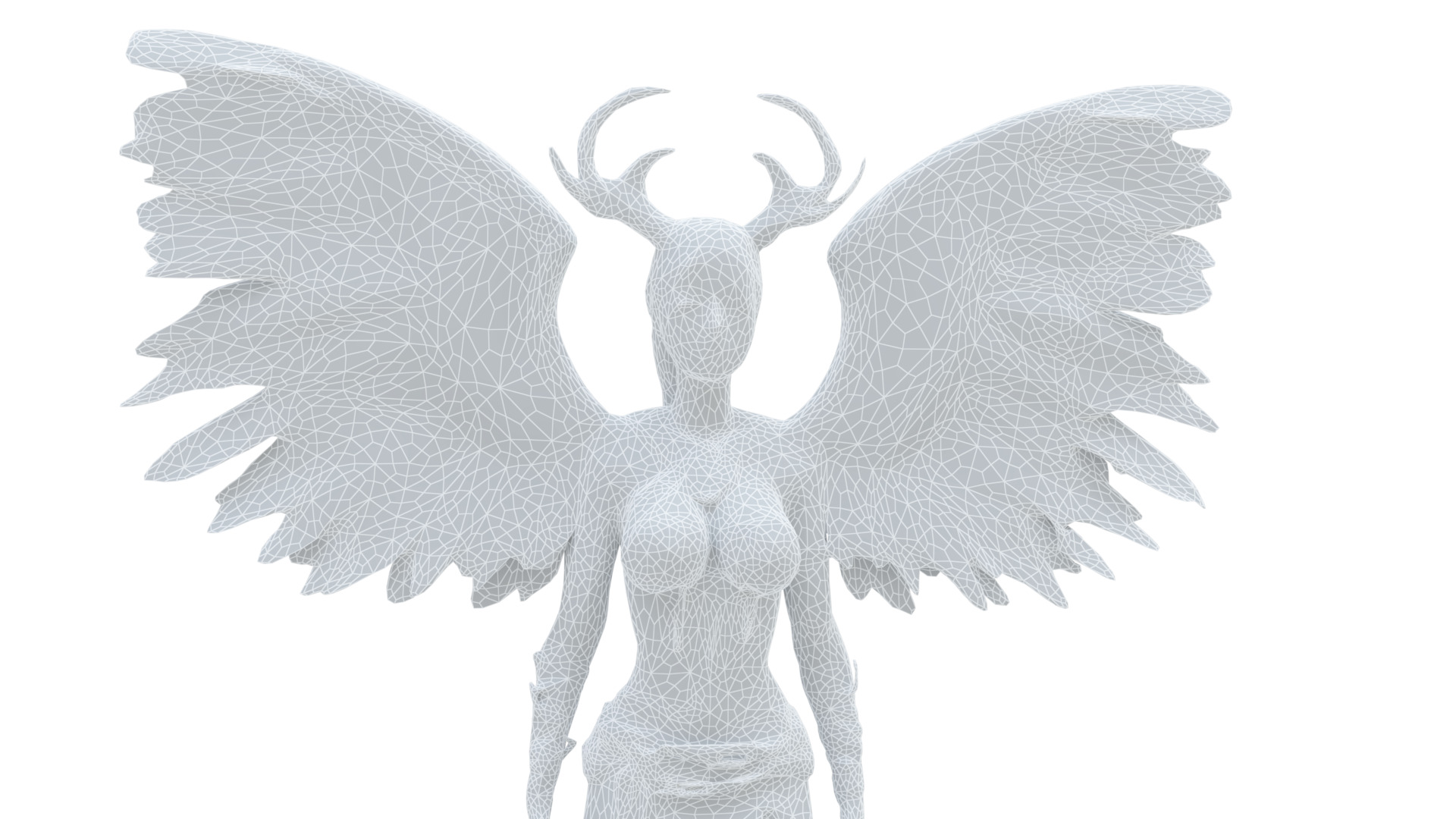 Mystic Forest Fairy Fantasy Winged Guardian 3D Character 3D model_7