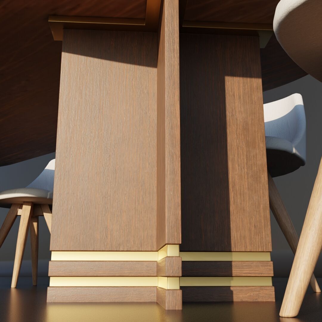 Dinning Table 7 Low-poly 3D model_8