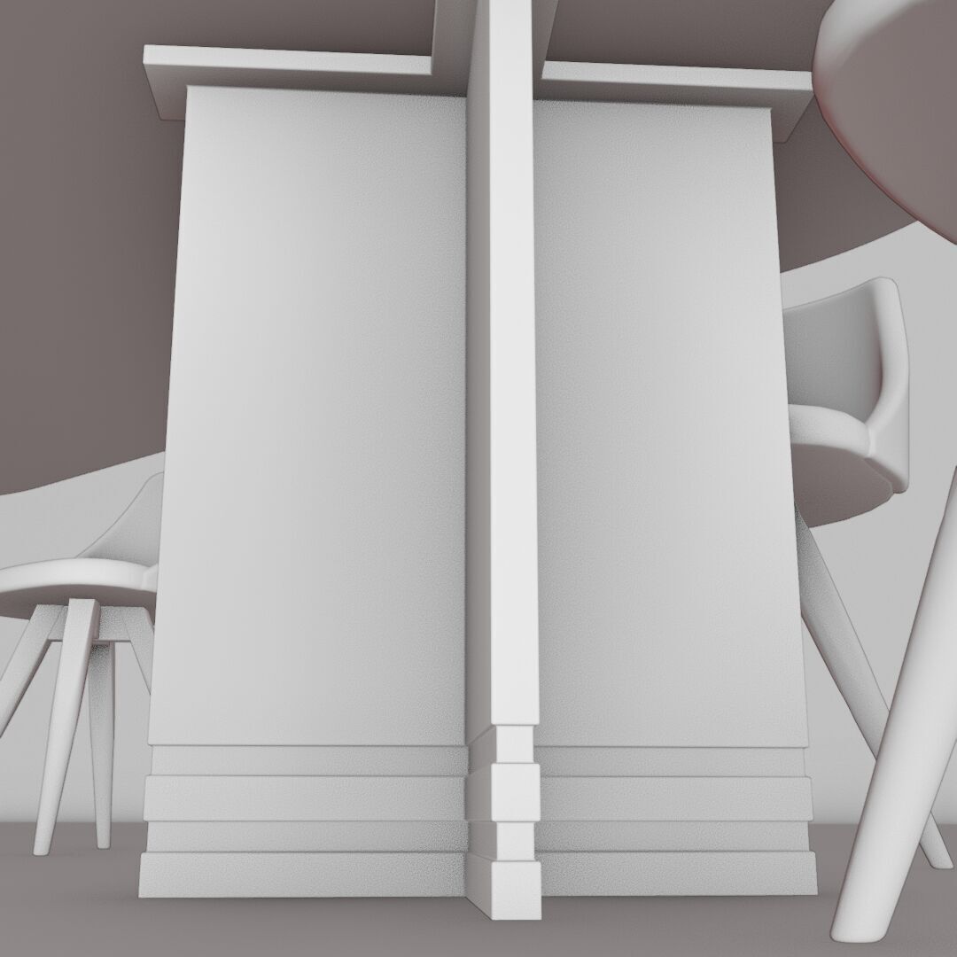 Dinning Table 7 Low-poly 3D model_9