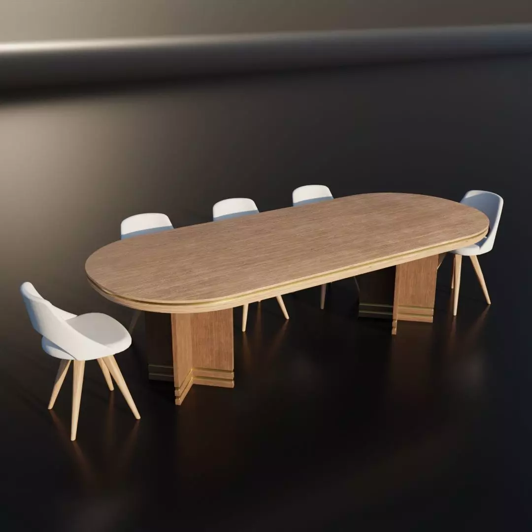 Dinning Table 7 Low-poly 3D model_0