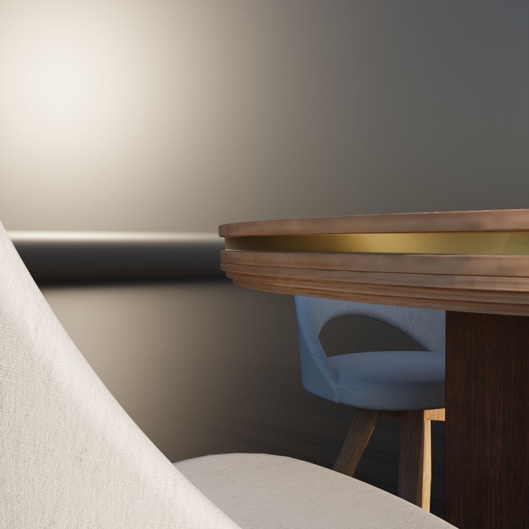 Dinning Table 7 Low-poly 3D model_6