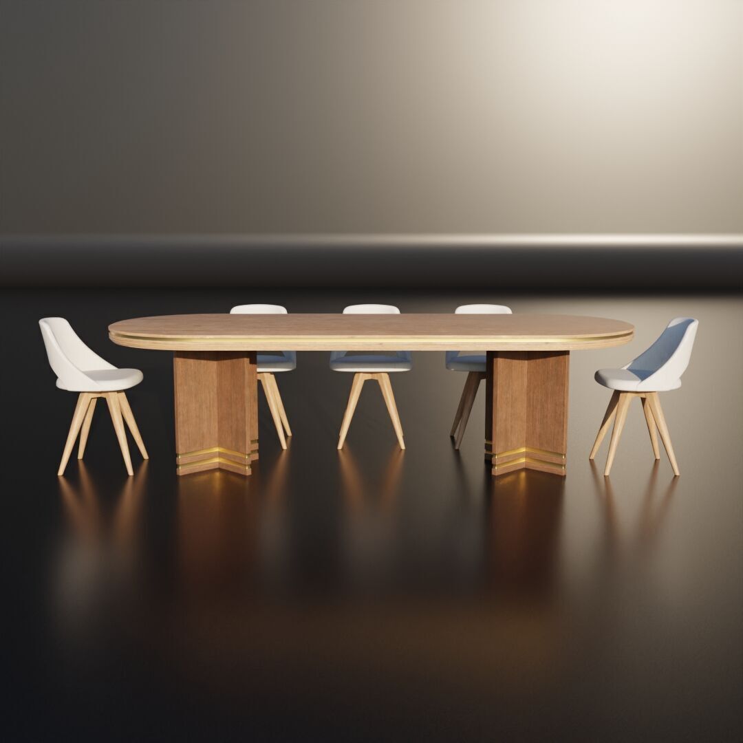 Dinning Table 7 Low-poly 3D model_2