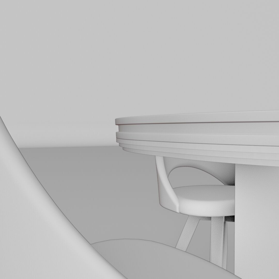Dinning Table 7 Low-poly 3D model_7