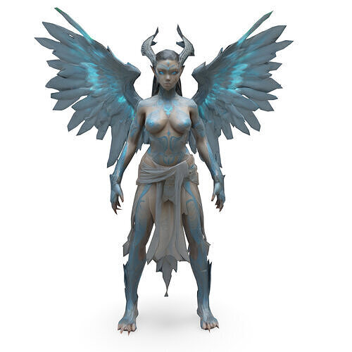 Fallen Seraphim Dark Angel Queen 3D Character 3D model