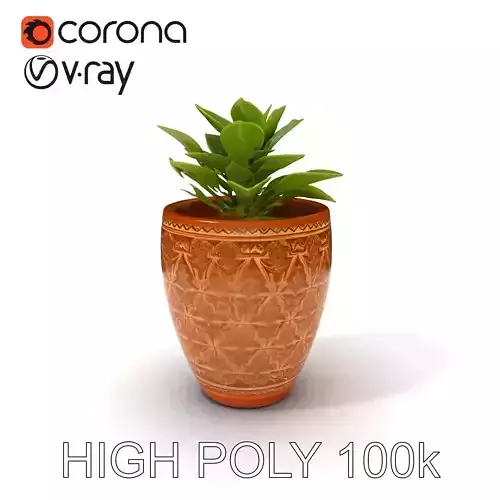 Decorative Plant in Ornate Pot Model Pack