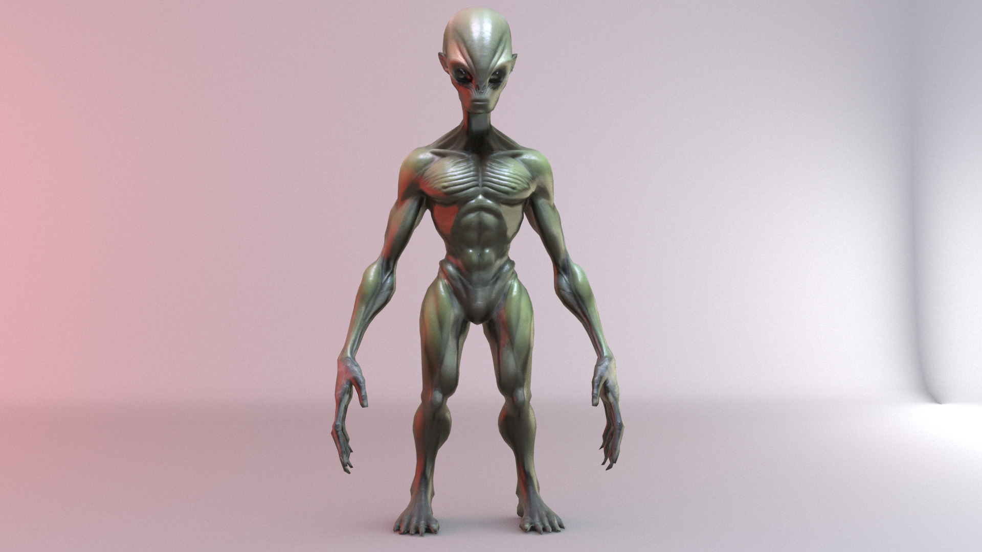 Alpha Grey Alien Sci-Fi Humanoid Creature 3D Model 3D model_1