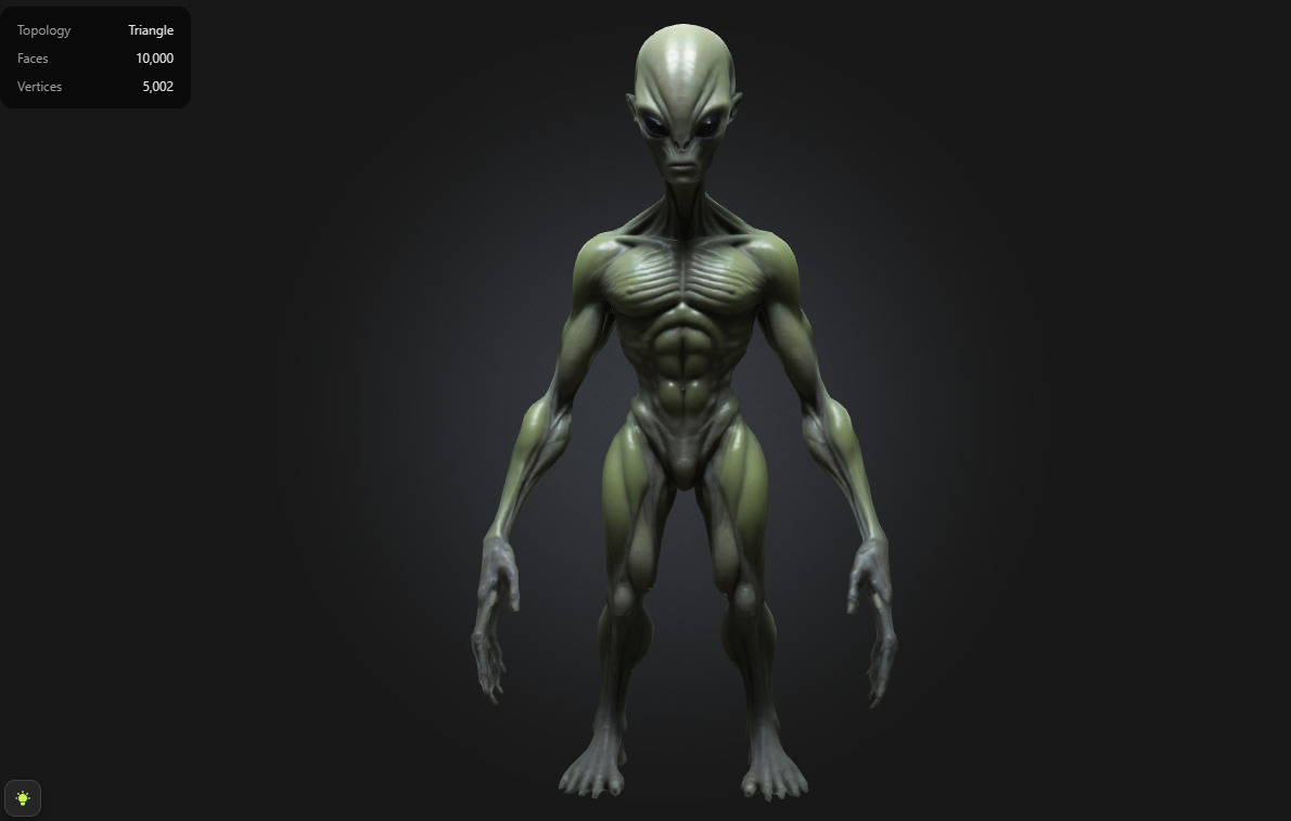 Alpha Grey Alien Sci-Fi Humanoid Creature 3D Model 3D model_8