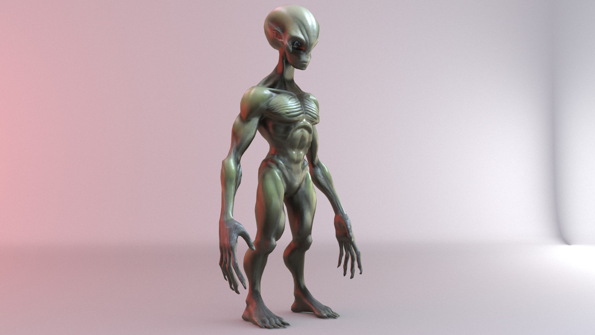 Alpha Grey Alien Sci-Fi Humanoid Creature 3D Model 3D model_2