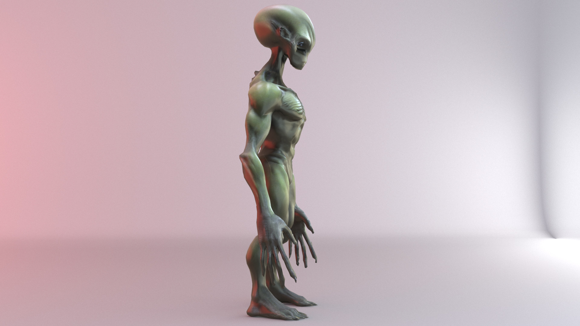 Alpha Grey Alien Sci-Fi Humanoid Creature 3D Model 3D model_3