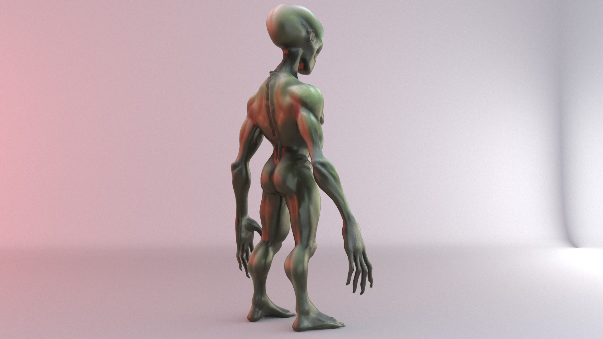 Alpha Grey Alien Sci-Fi Humanoid Creature 3D Model 3D model_4