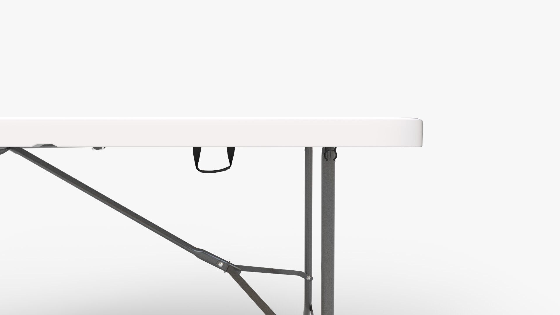 Portable White Folding Table 3D model_8