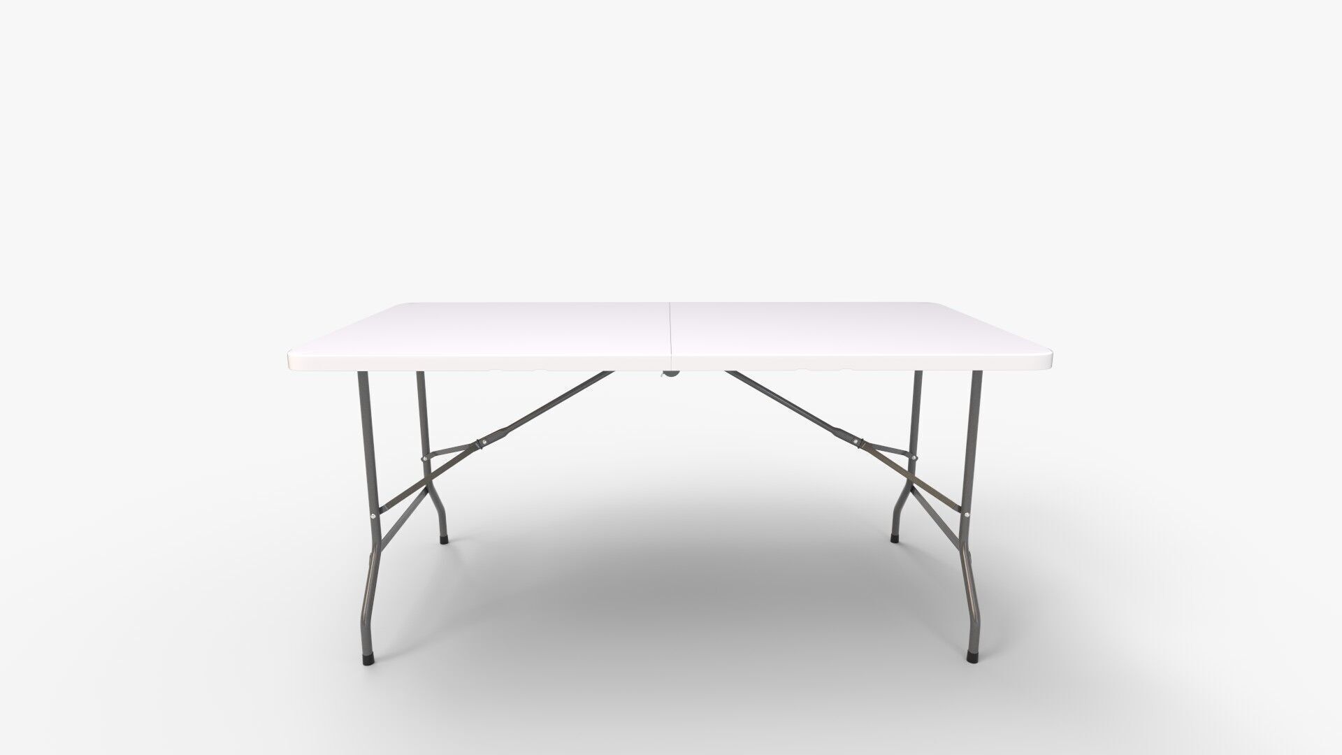 Portable White Folding Table 3D model_5