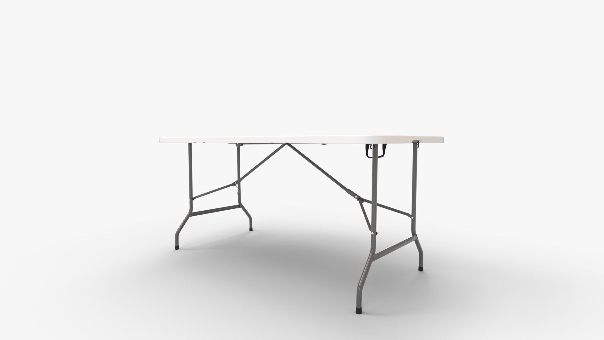 Portable White Folding Table 3D model_7