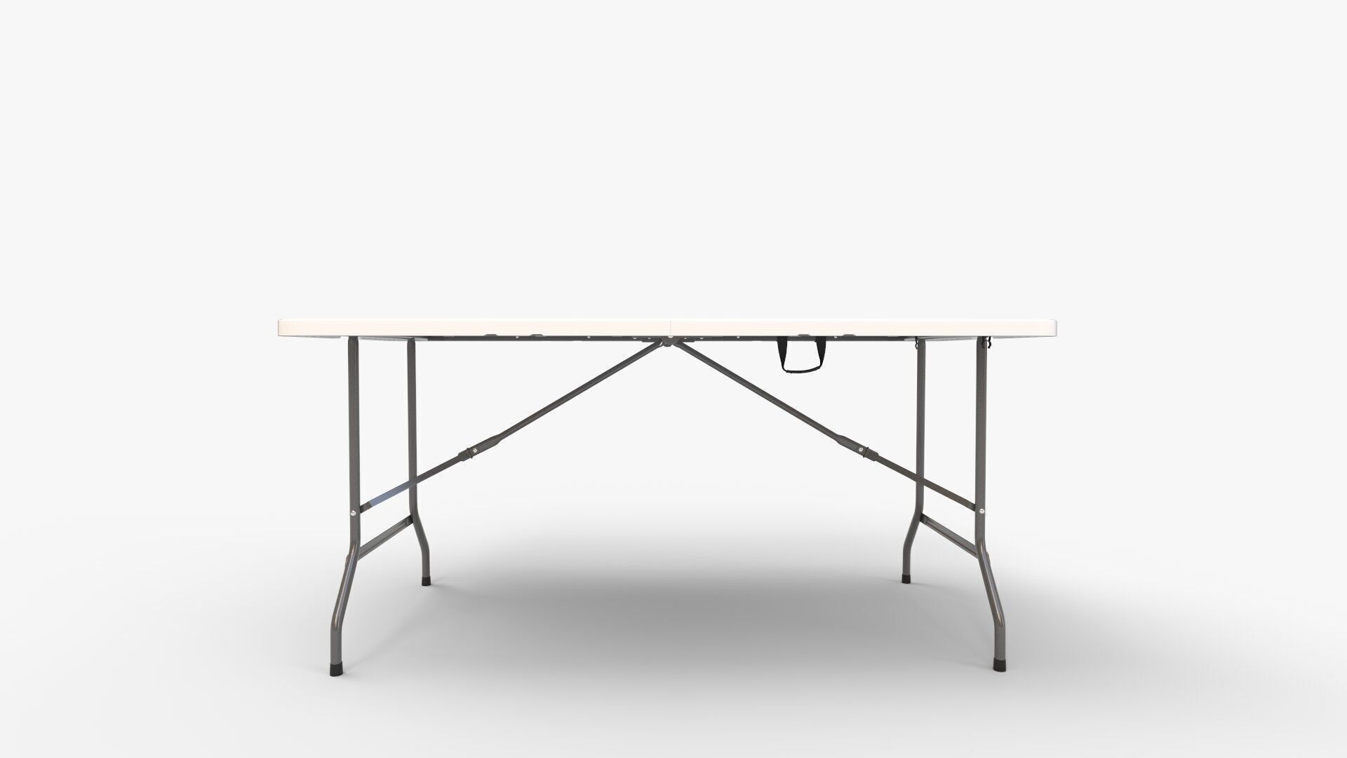 Portable White Folding Table 3D model_4