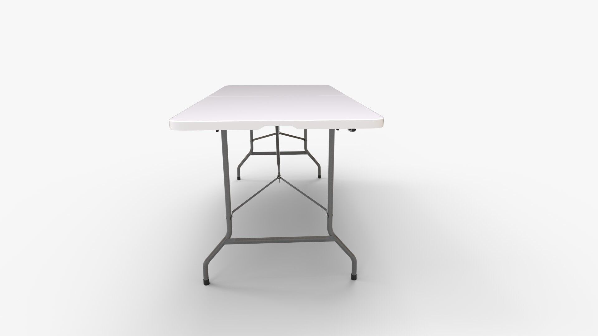 Portable White Folding Table 3D model_2
