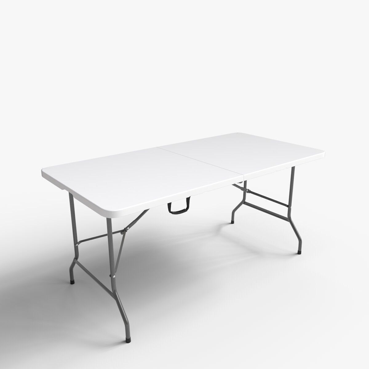Portable White Folding Table 3D model_12