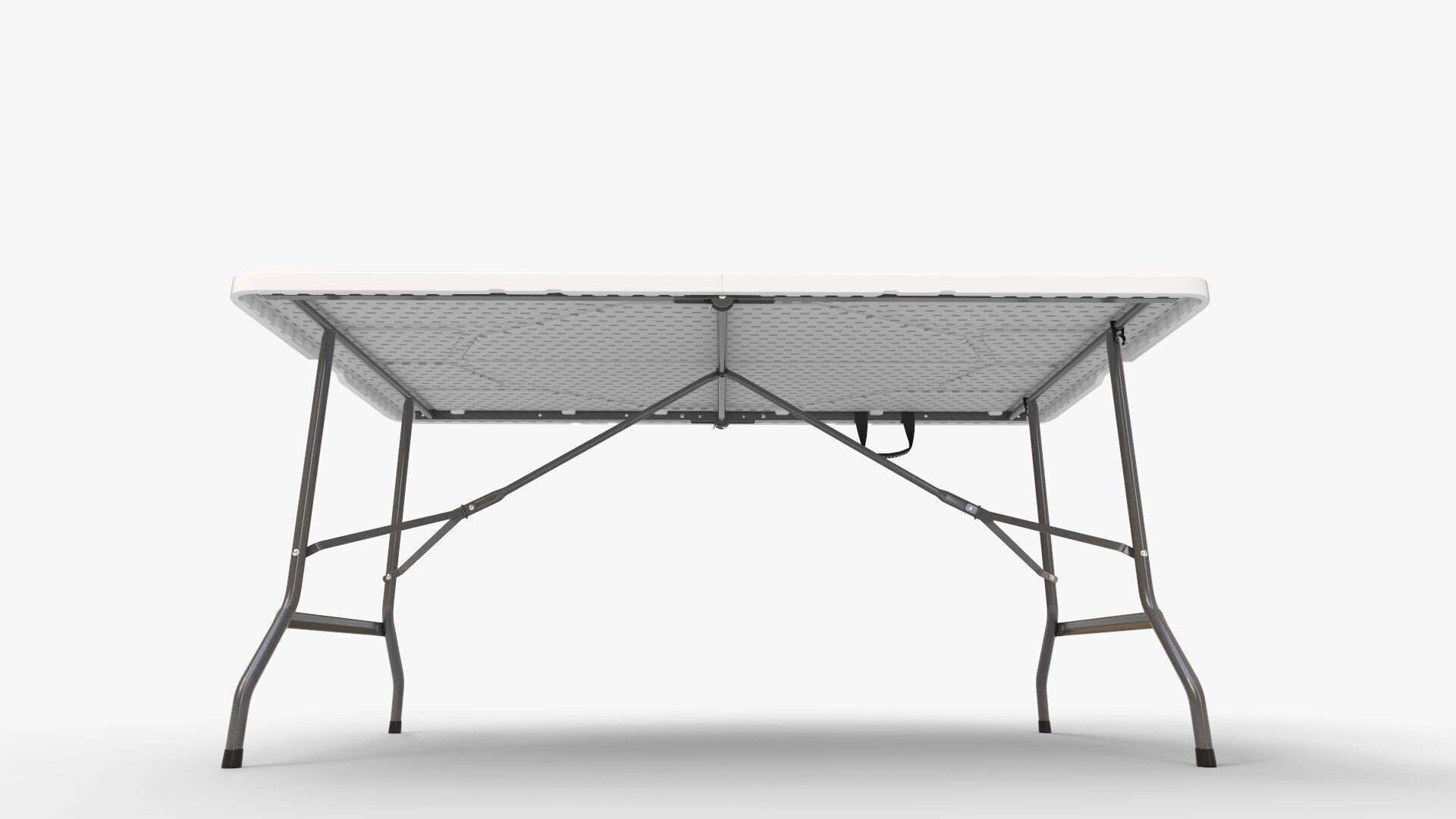 Portable White Folding Table 3D model_9