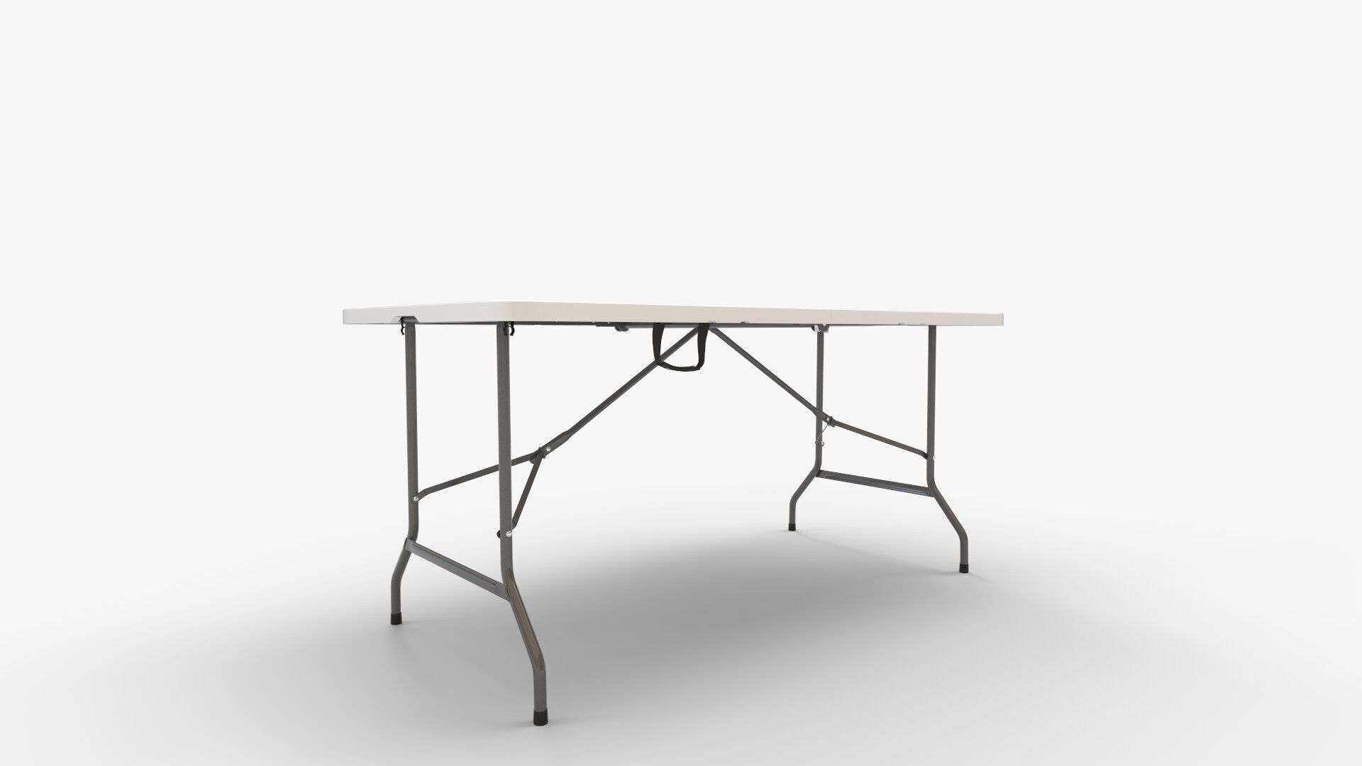 Portable White Folding Table 3D model_1