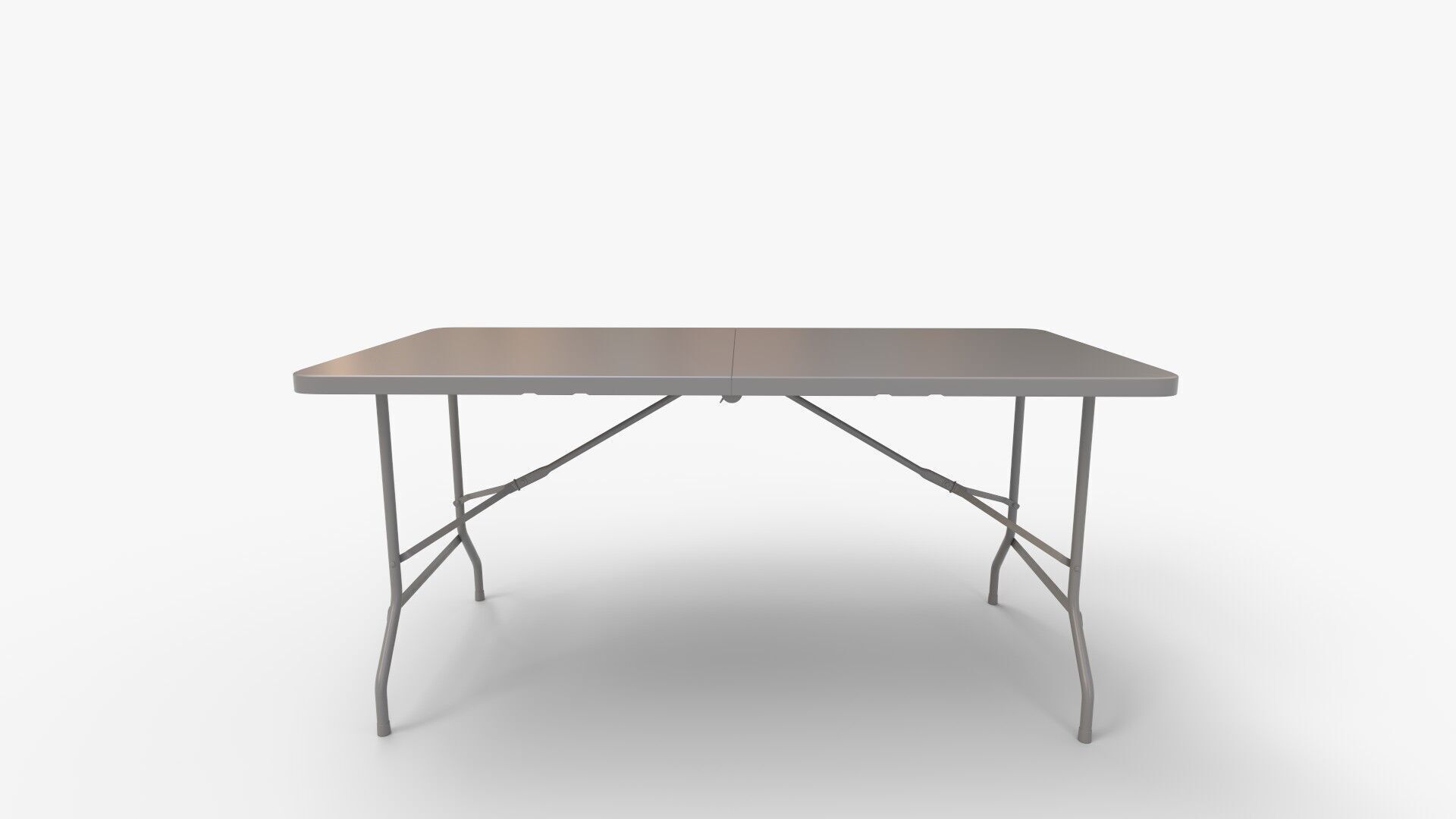 Portable White Folding Table 3D model_10