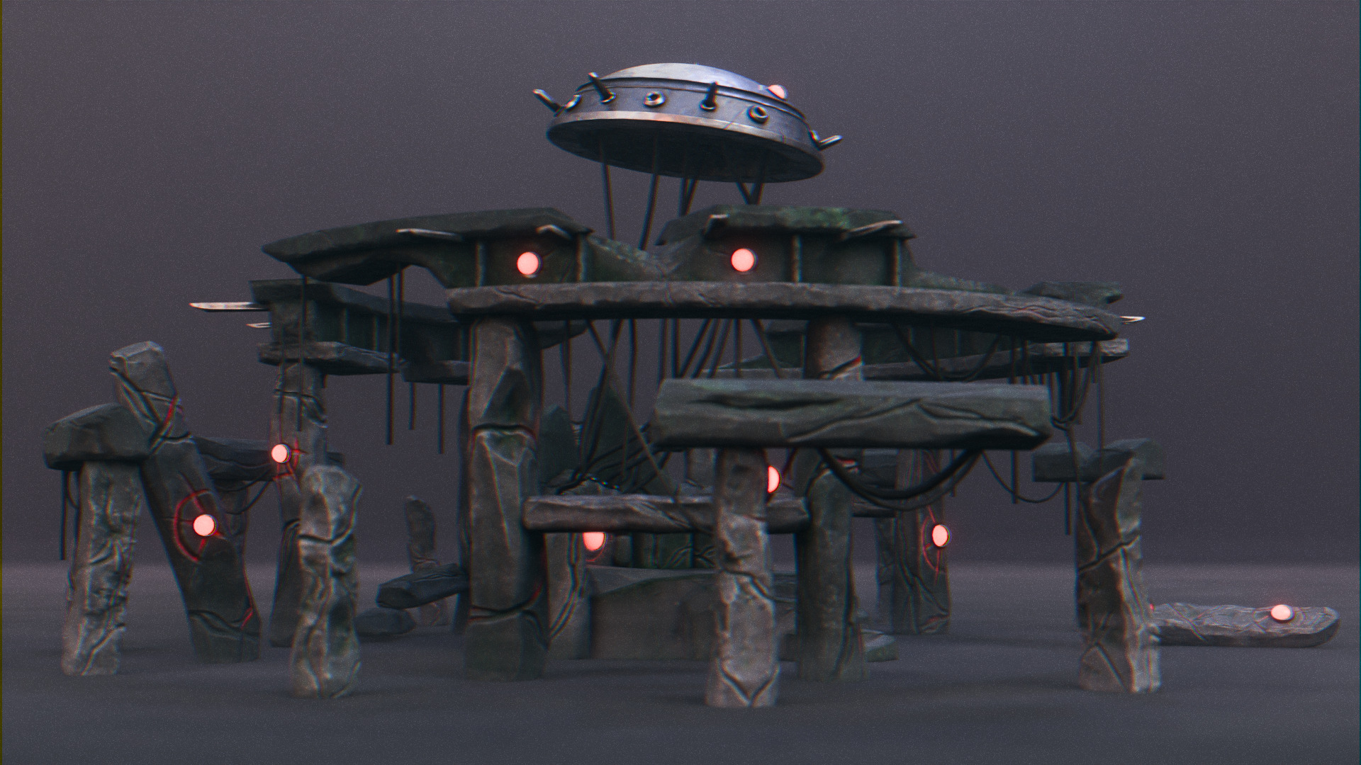 Stonehenge - Ancient Tech Portal Low-poly 3D model_3