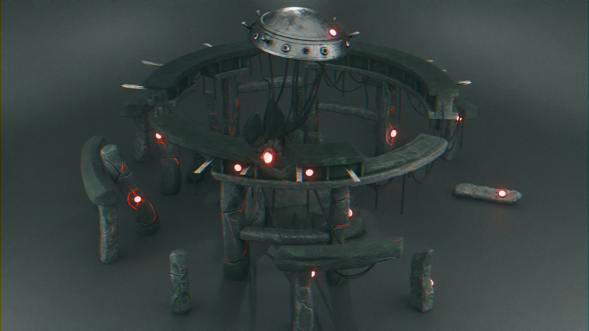 Stonehenge - Ancient Tech Portal Low-poly 3D model_13