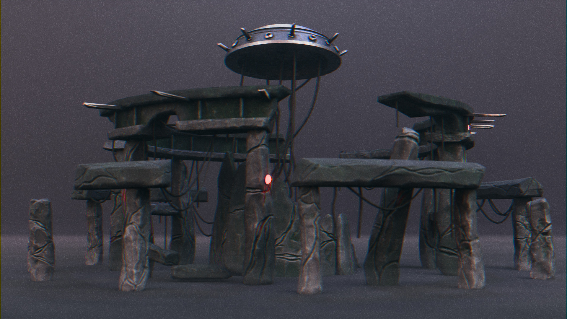 Stonehenge - Ancient Tech Portal Low-poly 3D model_5