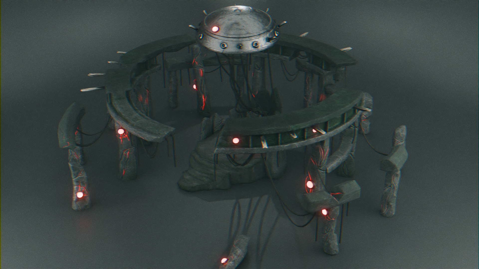 Stonehenge - Ancient Tech Portal Low-poly 3D model_11