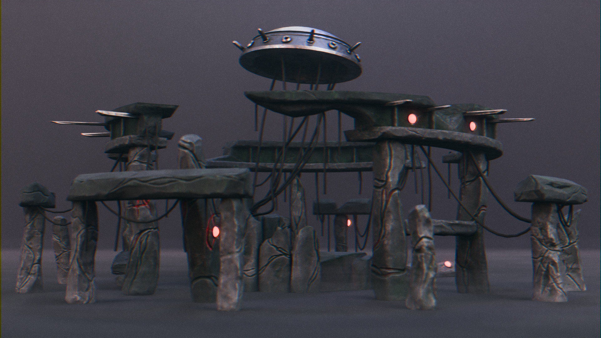 Stonehenge - Ancient Tech Portal Low-poly 3D model_4