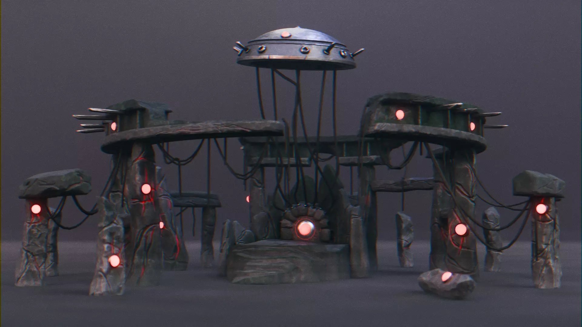 Stonehenge - Ancient Tech Portal Low-poly 3D model_0